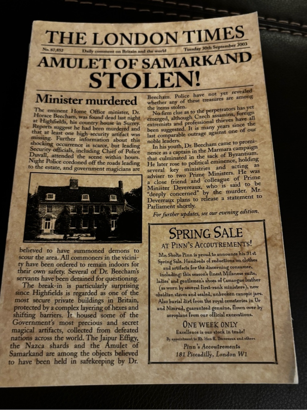 The Amulet of Samarkand
Jonathan Stroud - First edition